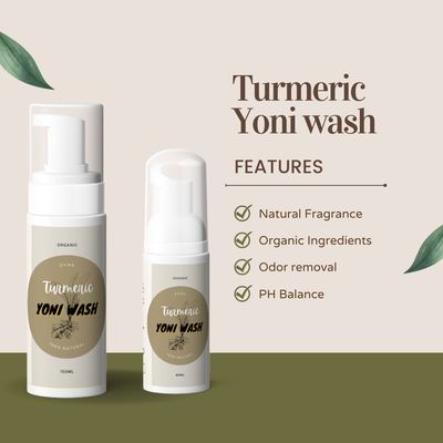 Limpeza vaginal com rótulo privado Lavar de ervas naturais líquido Curcuma Yoni Wash