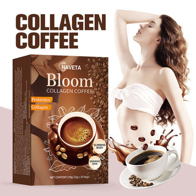 Pure Organic Bloom Slimming Coffee Powder com Colágeno Solução Natural de Perda de Peso