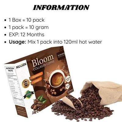 Pure Organic Bloom Slimming Coffee Powder com Colágeno Solução Natural de Perda de Peso