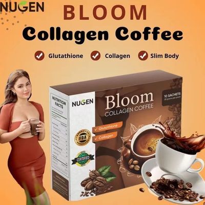 Pure Organic Bloom Slimming Coffee Powder com Colágeno Solução Natural de Perda de Peso