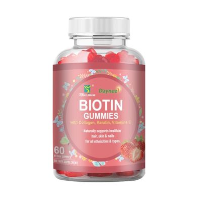 Marca privada Biotina gomas de cabelo Pele e unhas Vitaminas Suplemento de biotina Doces gomosos