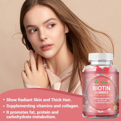 Marca privada Biotina gomas de cabelo Pele e unhas Vitaminas Suplemento de biotina Doces gomosos