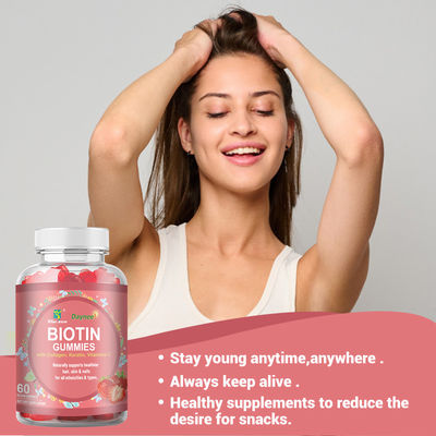 Marca privada Biotina gomas de cabelo Pele e unhas Vitaminas Suplemento de biotina Doces gomosos