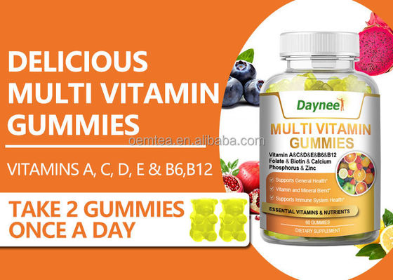 60 Gummies Multi Vitamina Marca Privada Suplemento Alimentar de Saúde para Aumentar o Sistema Imunológico