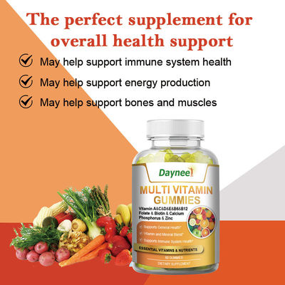 60 Gummies Multi Vitamina Marca Privada Suplemento Alimentar de Saúde para Aumentar o Sistema Imunológico