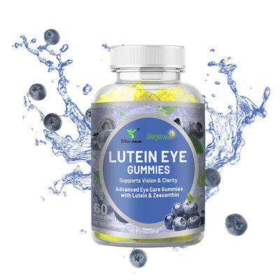 Marca privada Luteína Olho Goma Sem Açúcar 60pcs para Olhos Brilhantes Vida útil 24 meses