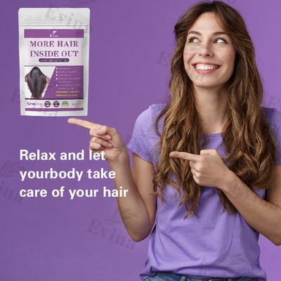 Suplemento de chá natural e orgânico para crescimento rápido do cabelo