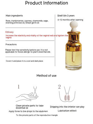 Vulva Feminina Partes Privadas Óleo Essencial de Rosa 30 ml Ingredientes Naturalmente Ervas