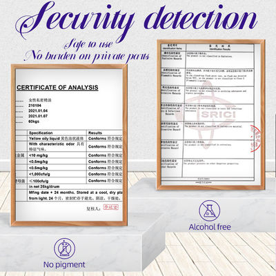 30 ml/50 ml de Óleo de Yoni orgânico de marca privada 2 anos de validade Clientes