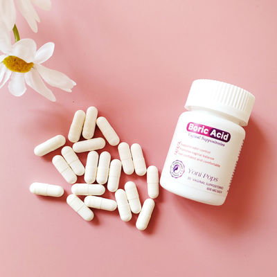 Restaurar o equilíbrio do pH vaginal com 600 mg/pcs de pílulas Yoni Pops e supositórios de ácido bórico