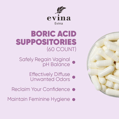 Restaurar o equilíbrio do pH vaginal com 600 mg/pcs de pílulas Yoni Pops e supositórios de ácido bórico
