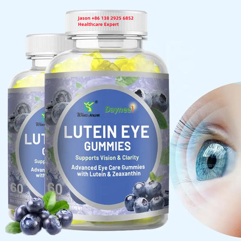 Marca privada Luteína Olho Goma Sem Açúcar 60pcs para Olhos Brilhantes Vida útil 24 meses