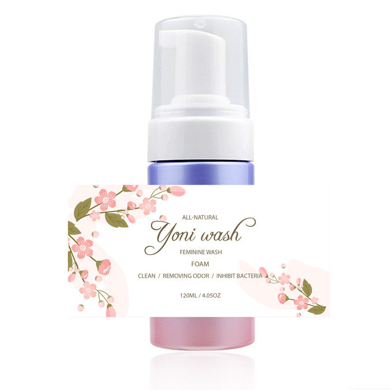 Formulário 100% natural de ervas espumante pH equilibrador limpador íntimo lavagem para mulheres higiene